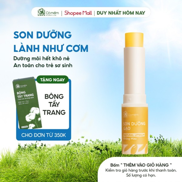 Son dưỡng gạo Cỏ Mềm với thành phần thiên nhiên – Lành đến mức có thể ăn được