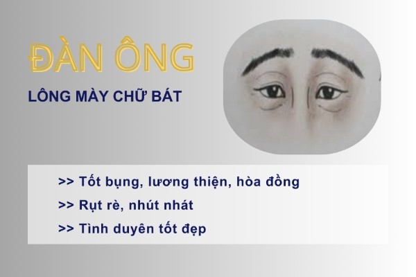 Đàn ông có lông mày chữ bát có tính tình lương thiện, vui vẻ và hòa đồng