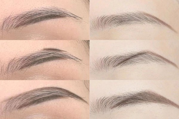 Dùng dao cạo bớt các sợi lông mày mọc lan ra ấn đường