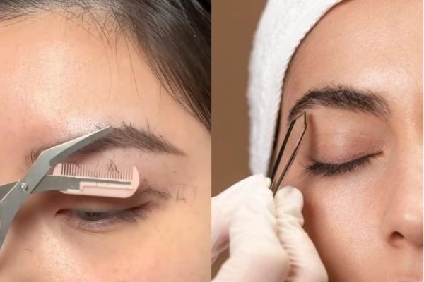 Cạo hoặc tỉa để làm gọn chân mày hình tam giác Cạo hoặc tỉa để làm gọn chân mày hình tam giác