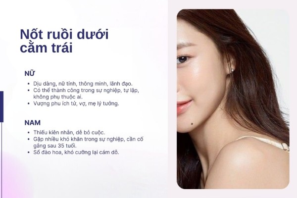 Nốt ruồi ở cằm trái – Nam hay nữ đều có số đào hoa Nốt ruồi ở cằm trái – Nam hay nữ đều có số đào hoa