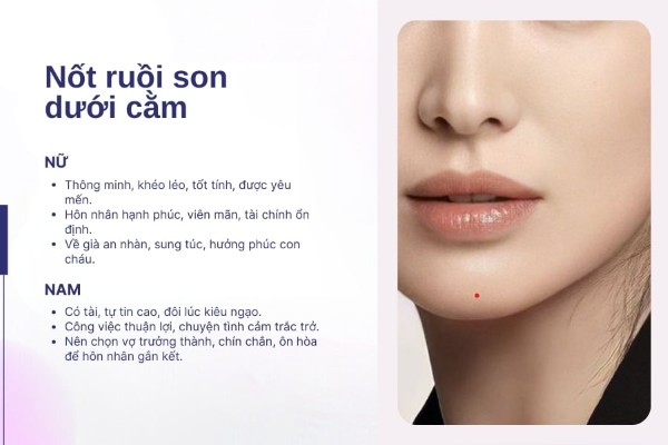 Nốt ruồi son ở cằm – Nữ viên mãn, nam trắc trở Nốt ruồi son ở cằm – Nữ viên mãn, nam trắc trở