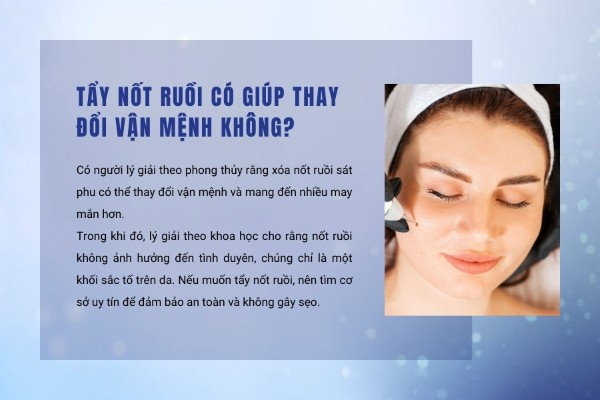 Tẩy nốt ruồi lận đận tình duyên có giúp thay đổi vận mệnh hay không? Tẩy nốt ruồi lận đận tình duyên có giúp thay đổi vận mệnh hay không?