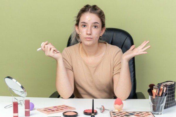 Da mặt nổi gân xanh do sử dụng những loại mỹ phẩm kém chất lượng