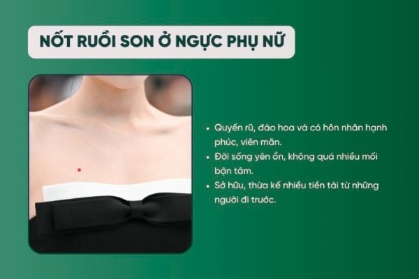 Ý nghĩa nốt ruồi son ở ngực phụ nữ là một trong những dấu hiệu tích cực trong hạnh phúc trong hôn nhân và có sức quyến rũ đặc biệt Ý nghĩa nốt ruồi son ở ngực phụ nữ là một trong những dấu hiệu tích cực trong hạnh phúc trong hôn nhân và có sức quyến rũ đặc biệt