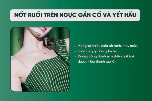 Nốt ruồi trên ngực gần cổ và yết hầu – Dấu hiệu quý nhân phù trợ, sự nghiệp rực rỡ Nốt ruồi trên ngực gần cổ và yết hầu – Dấu hiệu quý nhân phù trợ, sự nghiệp rực rỡ