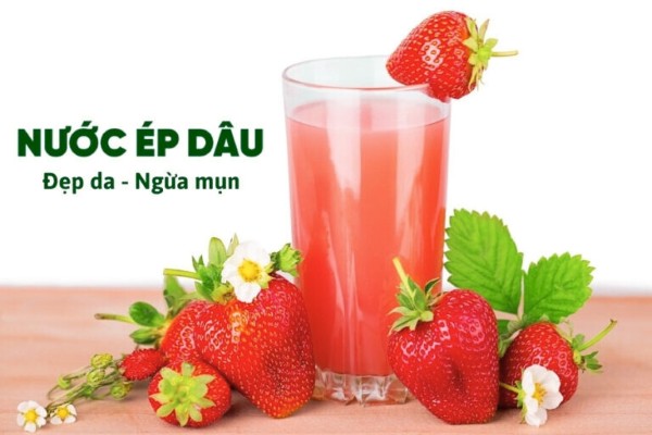 Nước ép đẹp da trị mụn từ dâu giúp da trắng mịn nhanh chóng Nước ép đẹp da trị mụn từ dâu giúp da trắng mịn nhanh chóng