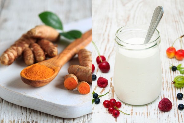 Sữa chua kết hợp với nghệ là mặt nạ giúp da thêm trắng sáng, săn chắc hơn