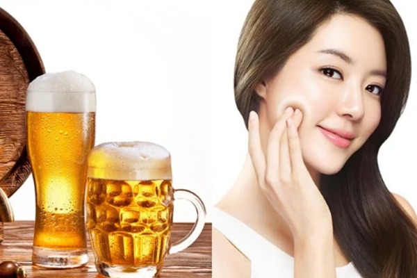 Làm đẹp da bằng cách rửa mặt với bia nguyên chất