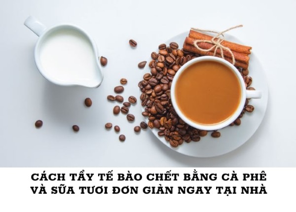 Tẩy tế bào chết bằng bã cà phê và sữa tươi Tẩy tế bào chết bằng bã cà phê và sữa tươi
