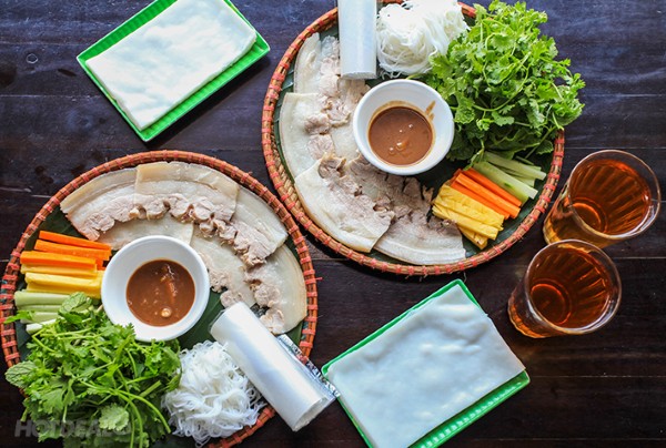 Bánh tráng cuốn thịt heo healthy