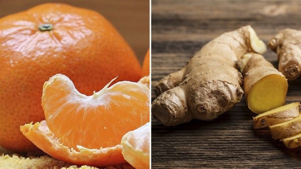 Chữa ho bằng cách nấu vỏ quýt cùng với gừng để uống