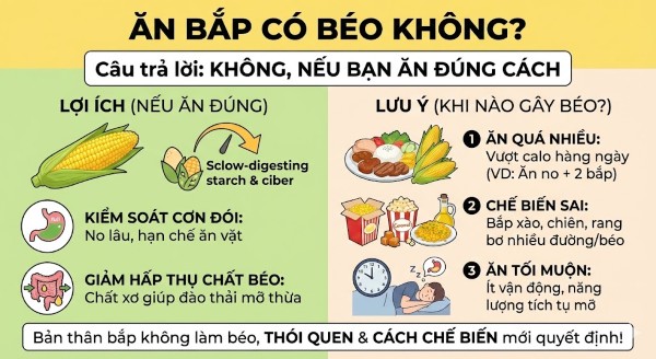 Ăn bắp có béo không?