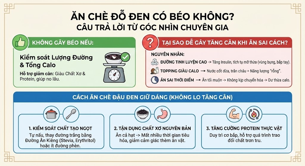 Ăn chè đỗ đen có béo không?