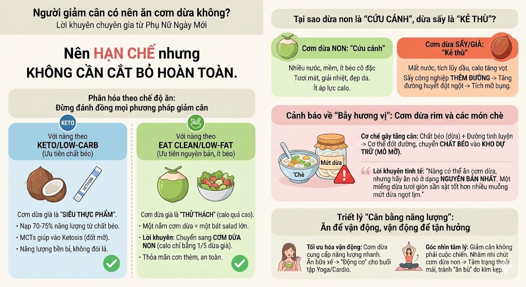 Người giảm cân có nên ăn cơm dừa không?