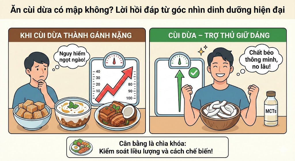 Ăn cùi dừa có mập không? Lời hồi đáp từ góc nhìn dinh dưỡng hiện đại