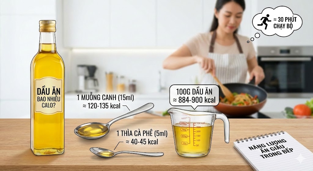 Dầu ăn bao nhiêu calo? Năng lượng ẩn giấu trong bếp
