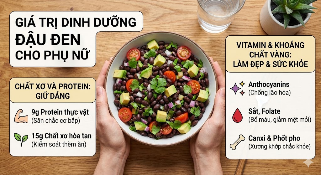 Giá trị dinh dưỡng nổi bật của đậu đen đối với phụ nữ