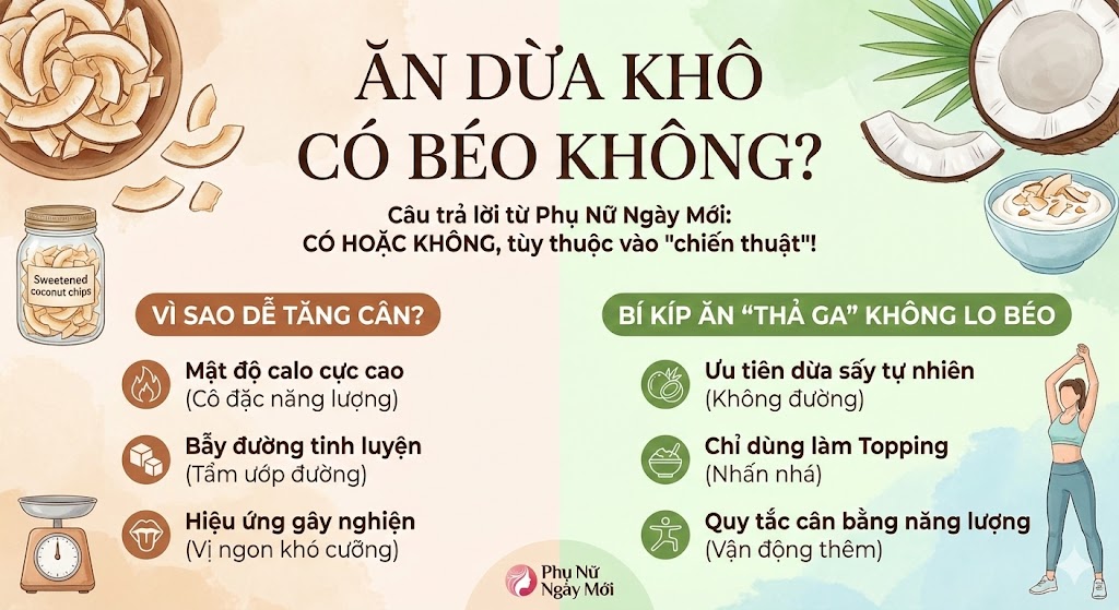 Ăn dừa khô có béo không?