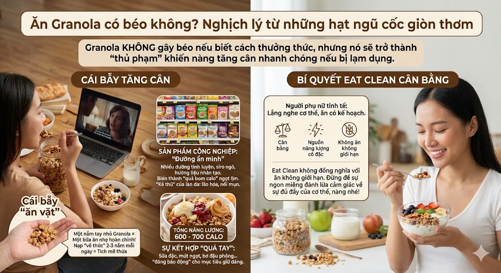 Ăn Granola có béo không? Nghịch lý từ những hạt ngũ cốc giòn thơm