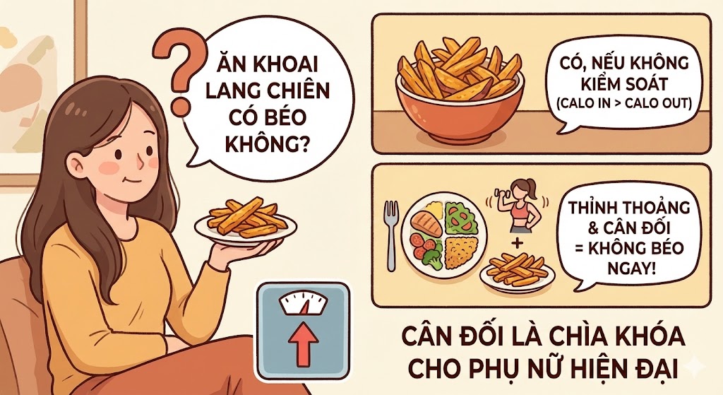 Ăn khoai lang chiên có béo không?