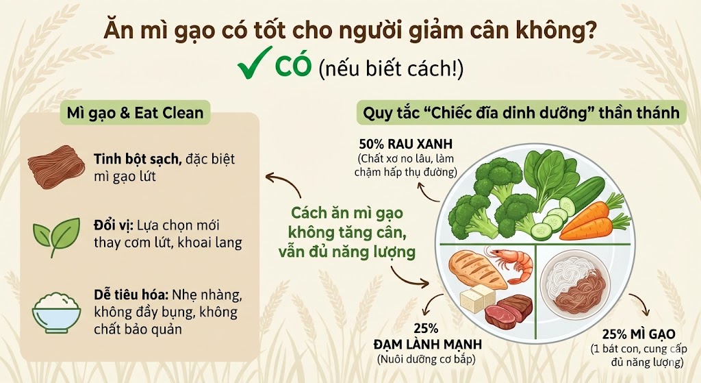 Ăn mì gạo có tốt cho người giảm cân không?