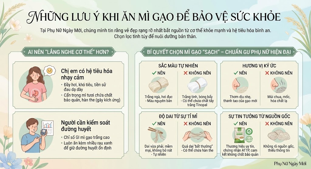 Những lưu ý khi ăn mì gạo để bảo vệ sức khỏe