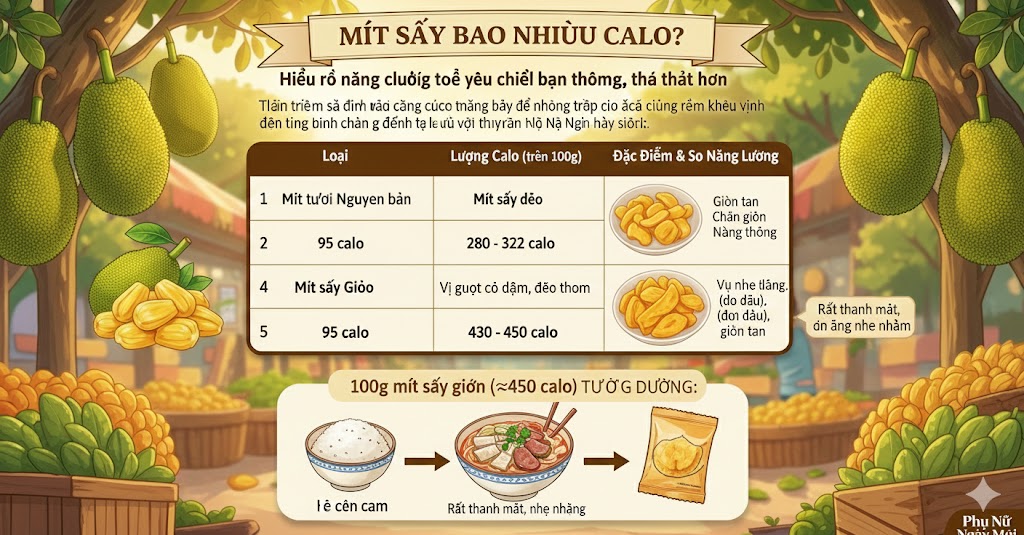 Mít sấy bao nhiêu calo?