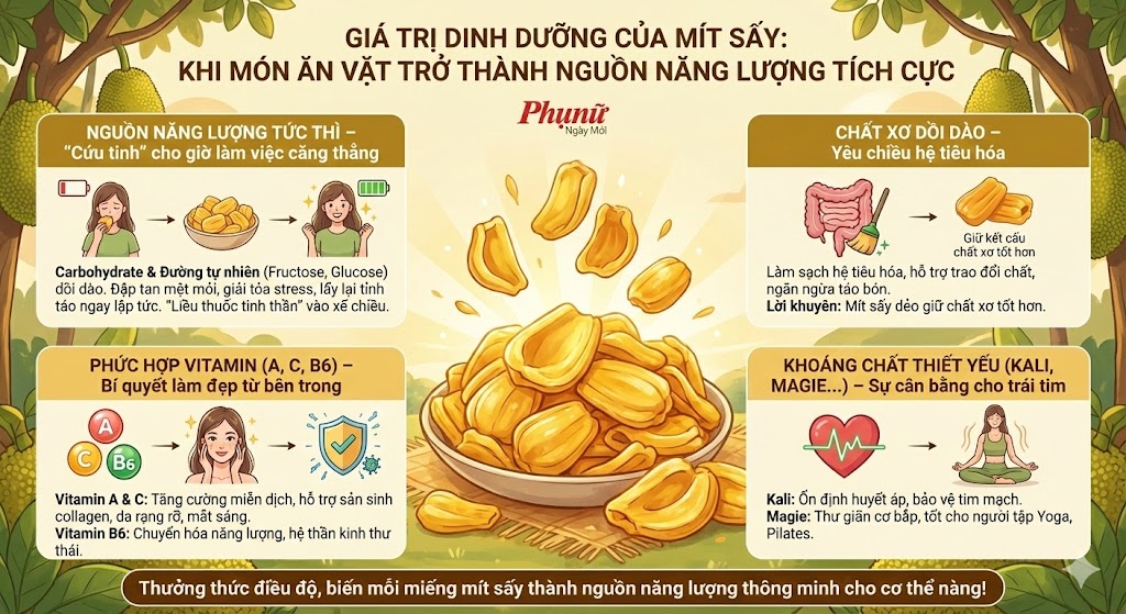 Giá trị dinh dưỡng của mít sấy