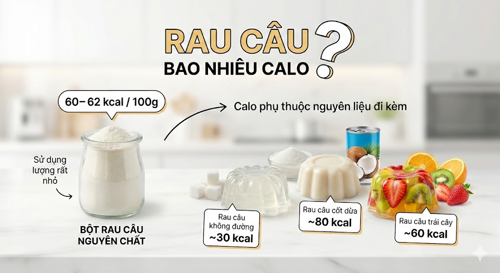 Rau câu bao nhiêu calo?
