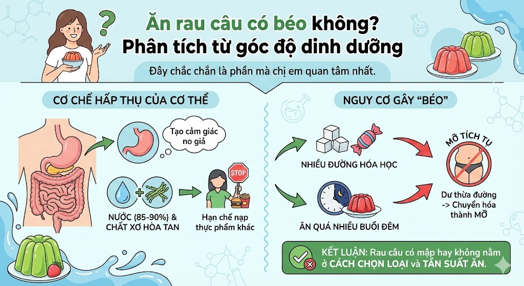Ăn rau câu có béo không? Phân tích từ góc độ dinh dưỡng