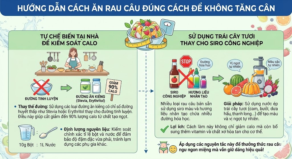 Hướng dẫn cách ăn rau câu đúng cách để không tăng cân