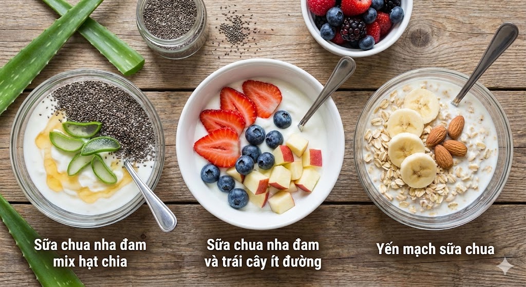 Gợi ý thực đơn giảm cân với sữa chua nha đam Gợi ý thực đơn giảm cân với sữa chua nha đam