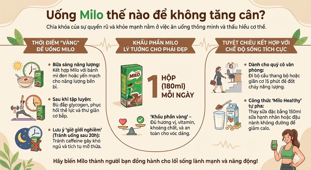 Uống Milo thế nào để không tăng cân?