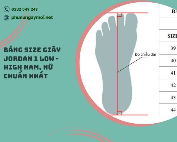 size giày Jordan